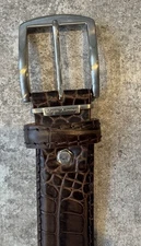 Roger Ximenez Men's 33 Cut Brown Leather Belt Made In Italy