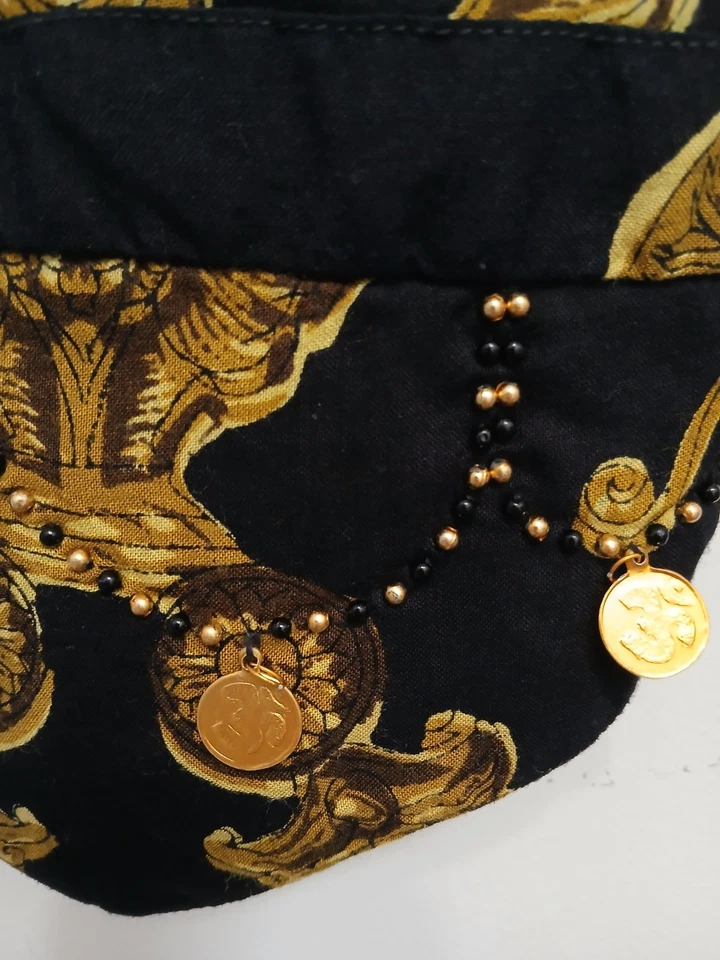 Luxe Vest Mens Sz M Black Gold Chains Equestrian Horsebit Designer Party Unisex - Image 3 of 4