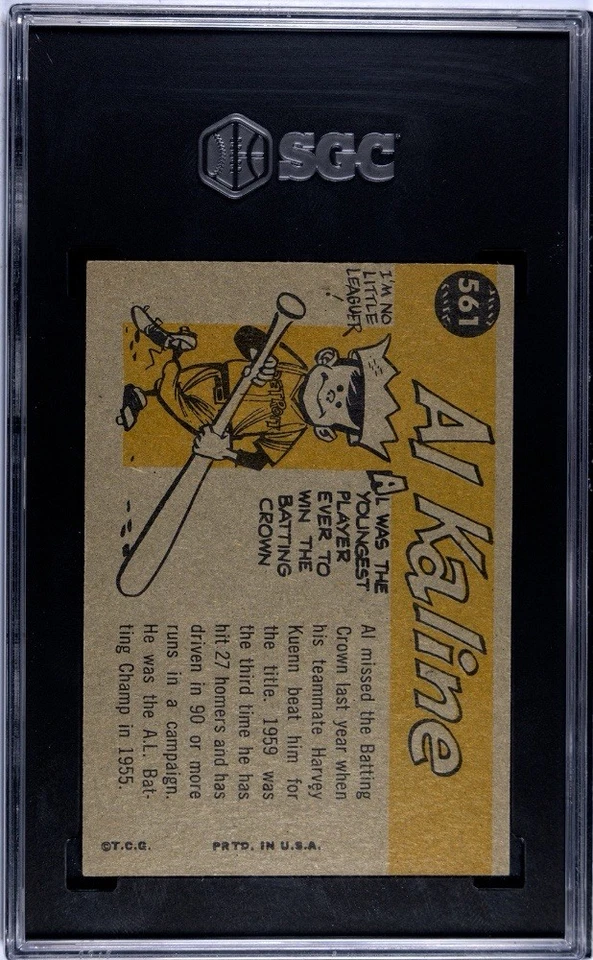 1960 Topps Baseball Al Kaline #561 "All-Star" SGC 6 EX/NM MLB HOF Detroit Tigers Foto 2 de 2