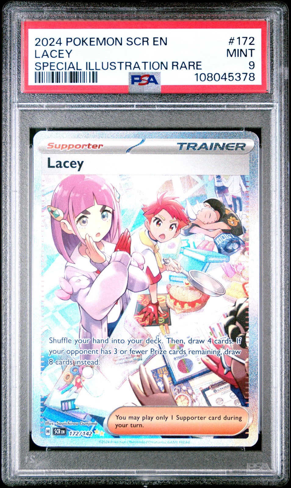 2024 POKEMON SCR EN-STELLAR CROWN SPECIAL ILLUSTRATION RARE #172 LACEY PSA 9