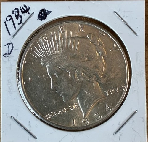 BU Uncirculated 1934-D Denver Mint Silver Peace Dollar