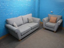 SCS AURORA - QUALITY USED GREY FABRIC 2+1 SEATER SOFA SET - MORE ITEMS LISTED