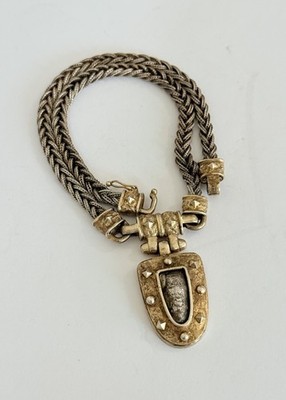 VINTAGE ANATOLI STERLINGSILBER GOLD VERGOLDET GEFLOCHTENE GLIEDERKETTE HALSKETTE 45 GRAMM