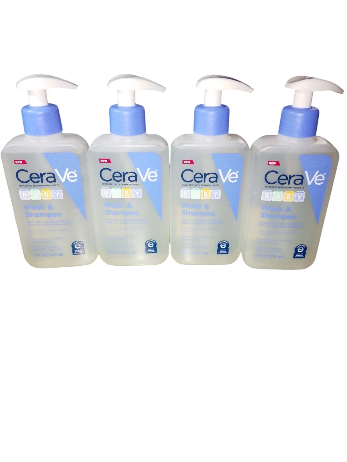 4 pack BL Cerave Baby Wash And Shampoo 8 oz each Pump