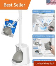 Toilet Plunger with Holder, Plungers for Bathroom Heavy Duty for 5.3-inch Toi...