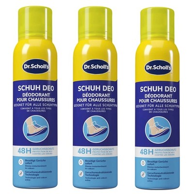 3x 150ml Scholl Fresh Step Geruchsstopp Schuh Deo 48h Deo Schutz #03