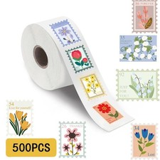 500PCS Flower Stamp Roll Stickers Y2K Aesthetic Scrapbook Phone DIY