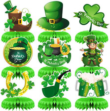 9Pcs St Patricks Day Table Decorations, Green St. Patrick'S Day Honeycomb Center