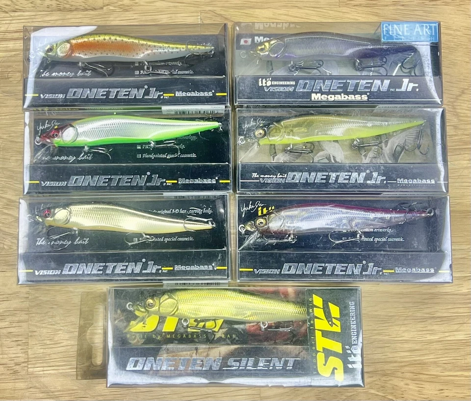 Megabass (Lote de 7) JDM Ito Vision OneTen Jr. Jerkbaits, ¡Envío gratuito! ¡NUEVO CON ETIQUETAS! Foto 4 de 4