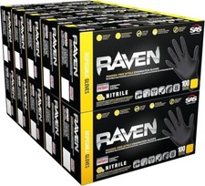 SAS 66519 Nitrile Raven Powder-Free Glove, X-Large 1000 10 boxes of 1000 