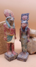 Rare Ancient Egyptian Hathor & Horus Statue Antiques Pharaonic God of Egypt BC