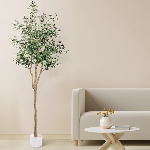 Artificial Olive Trees, 6FT Fake Olive Trees for Indoor, Faux Olive Silk Tree