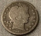 1904 BARBER SILVER HALF DOLLAR COIN Good Condition A-1