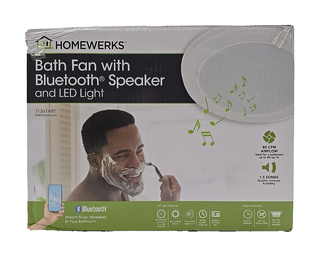 80 Cfm Home Netwerks Bathroom Fan With Bluetooth Speaker Home