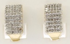 Genuine Diamond Cluster Earrings in 10 Kt Yellow Gold