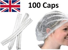 100 X Disposable Mob Caps Hair Net Head Beard Cover Mob Cap Hair Net Non Woven