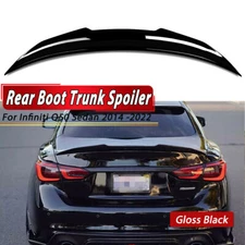 FOR 2014-24 INFINITI Q50 PSM STYLE HIGH KICK REAR TRUNK SPOILER WING GLOSS BLACK