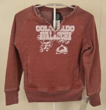 New Colorado Avalanche NHL Burgundy Split-neck Sweatshirt Girls Small 6/6X NWT
