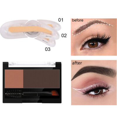 Eyebrow Stamp Powder Natural Shape Eye Makeup Waterproof Mirror ADJUSTABLE NEW