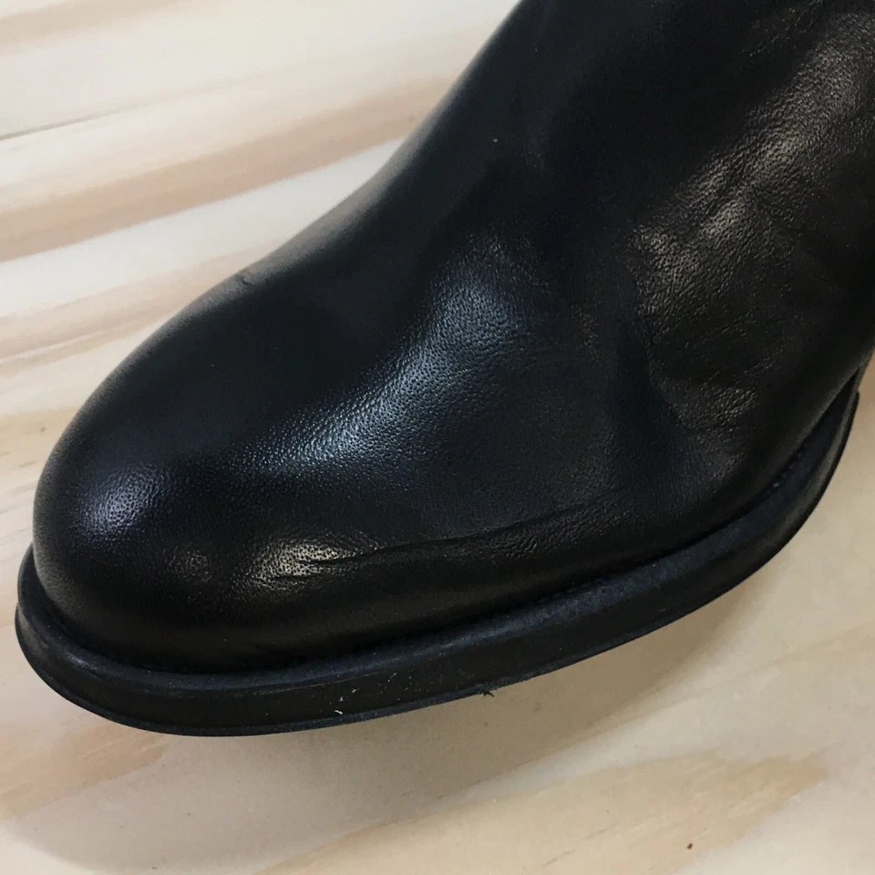 Helene Rouge Boots Womens 36 Tall Knee High Ridng Black Leather Side Zip Heels - Image 4 of 4