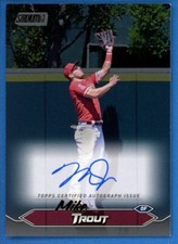 2024 Topps Stadium Club BLACK Foil Autograph #SCBA-MT Mike Trout On Card #/25
