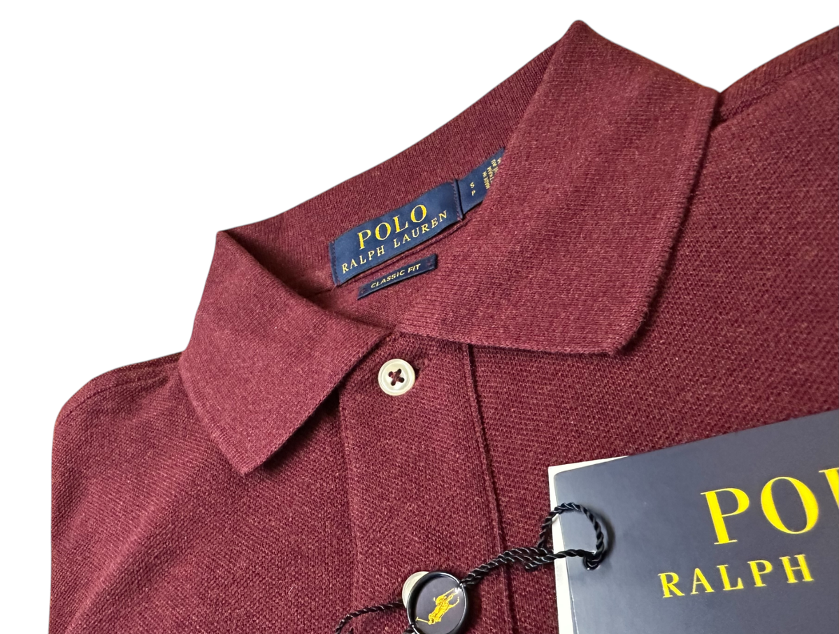 Polo Ralph Lauren Maroon Red Short Sleeve Shirt Classic Fit Mesh
