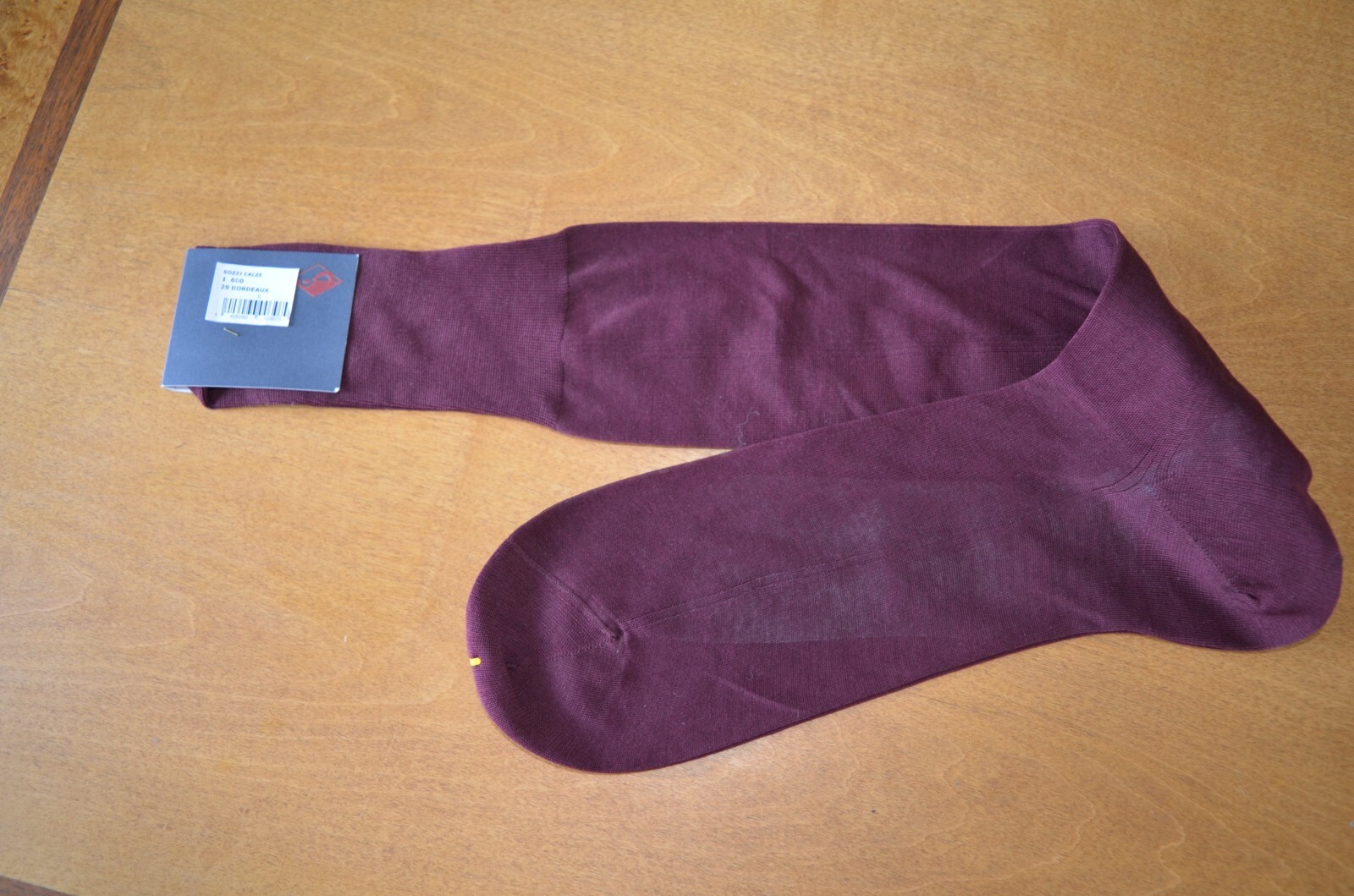 Calze Men's Socks Bordeaux Burgundy Silky Touch Cotton Dressy Socks