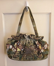 Floral Party Evening Bag with Beading  Sequins Handbag Purse