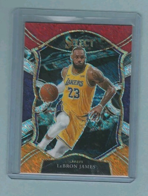 2020-21 Select Lebron James Concourse Red White Orange Shimmer Prizm #23 Lakers