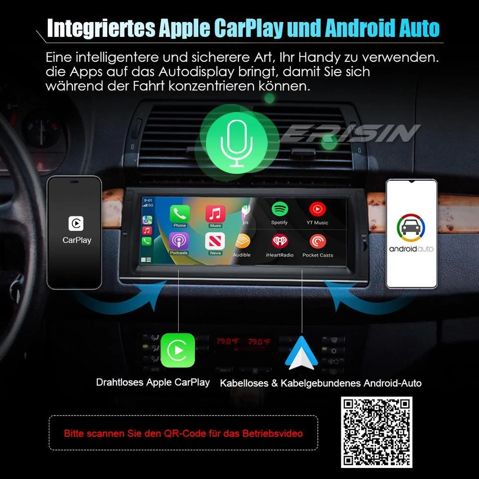64GB 10.25" Android 12 Navi Autoradio GPS DAB+ CarPlay SWC DSP DTV 4G BMW X5 E53 - Bild 3 von 4