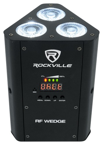 2 Rockville RF WEDGE BLACK RGBWA+UV Battery Wireless DMX DJ Up Lights+RF Remotes - Picture 10 of 12