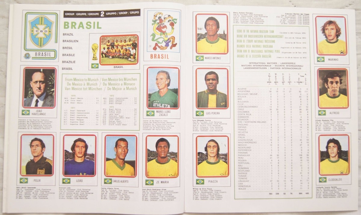 FIFA World Cup Soccer 1974 Germany München PANINI Album