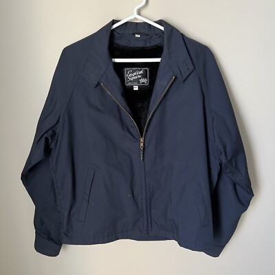 Vtg English Squire Mens Bomber Jacket Sz 42 Blue Faux Fur Lined Streetwear  USA