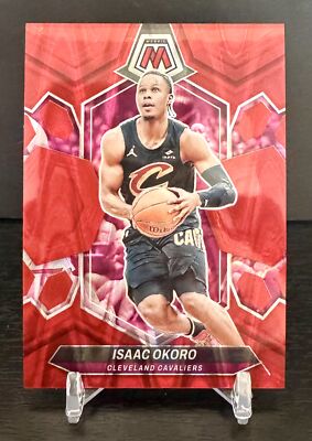 2023-24 Panini Mosaic #94 Isaac Okoro Red Seismic #/299