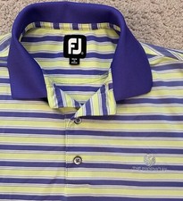 FootJoy FJ Golf Polo Mens M Purple Green Striped Shirt
