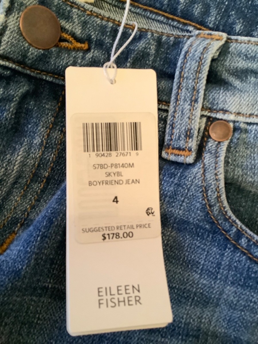 NEW $178 Eileen Fisher Organic Cotton Stretch Denim Sky Blue