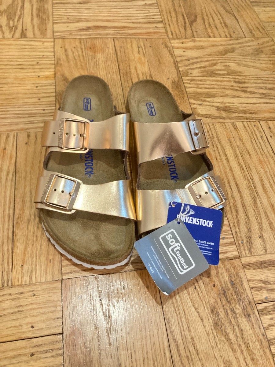 Birkenstock Unisex Arizona BS Metallic Copper Sandals