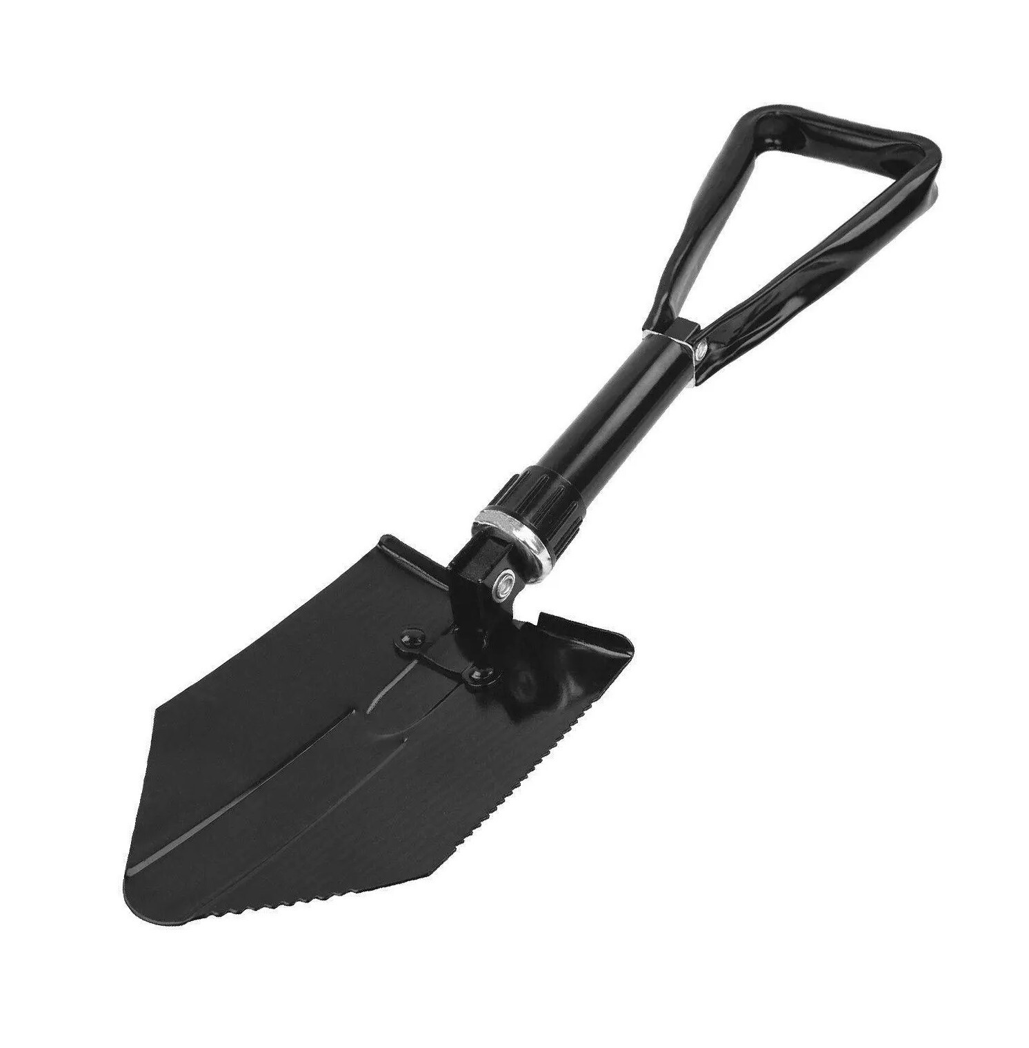 Highlander Double Folding Shovel Compact Folding Heavy Duty Serrated Blade
