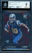 Todd Gurley Rookie Card 2015 Panini Clear Vision Red (17/25) #110A BGS 9