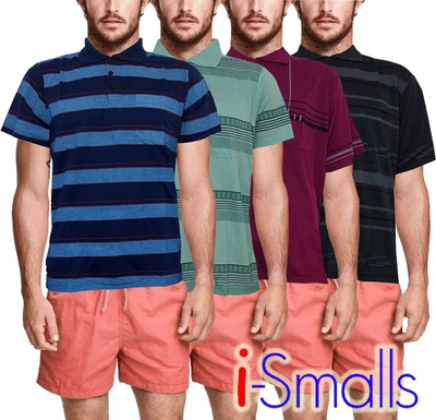 i-Smalls Mens Comfortable Soft Cotton Striped Polo Shirt