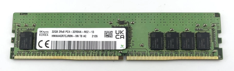Hynix HMAA4GR7CJR8N-XN (1x32GB) Dual Rank x8 DDR4-3200 Registered CAS-22 Memory - Image 3 of 4
