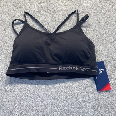Reebok Rise Up Seamless Strappy Bra- Black REW202BR04007 Size- Large Support
