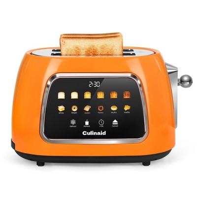 Toaster 2 Slice Smart Touch Screen, Retro 1.5'' Extra Wide Slot Stainless Ste...