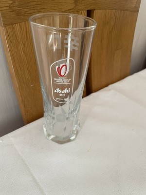 SELTENER ARTIKEL - Asahi Lager Rugby World Cup Edition großer Stil halbes Pint Größe Glas