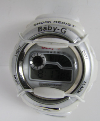 Casio Baby-G Shock Resist Digital Woman Watch White Band NFpao45
