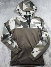 Nike Dri-FIT Hoodie Sweatshirt Mens Small Green Camo Pullover Fleece Athletic