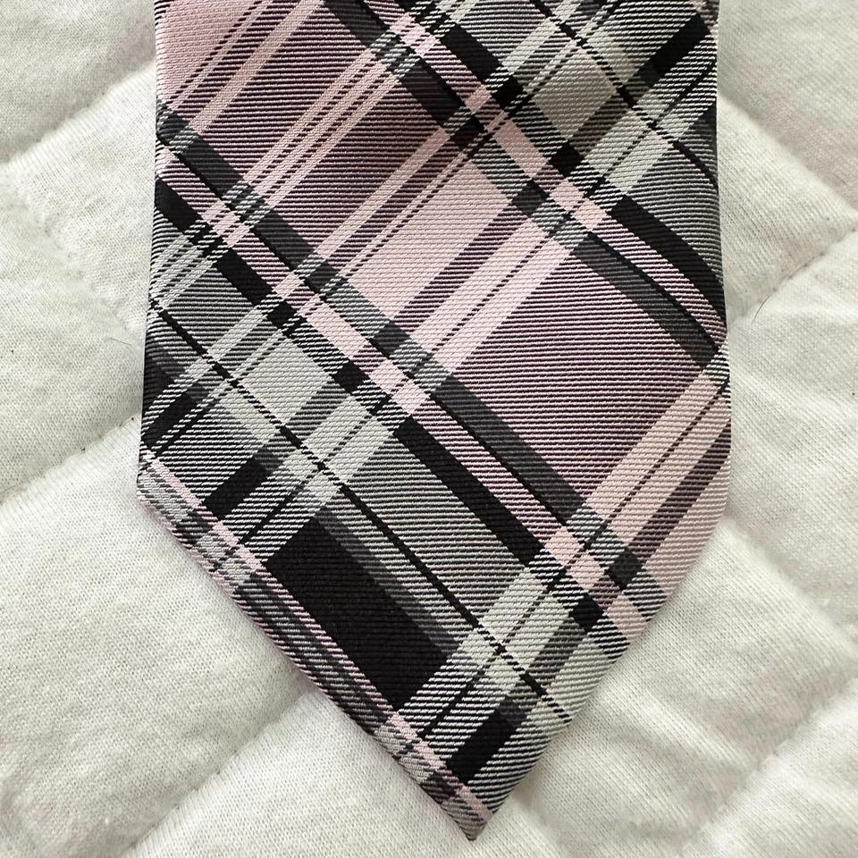 CHAPS мужской галстук синий розовый клетку 100% шелк ручной работы опрятный карьера свадьбы - Изображение 3 из 4