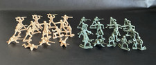 Vintage Toy Army Soldiers Set of 33 Hard Plastic 2" Tall Kaki and Dark Green