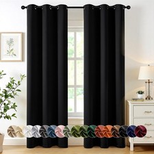 MIULEE Blackout Curtains for Bedroom Living 40"W x 84"L Pack of 2 , Black