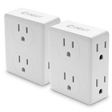 Multi Plug Outlet Splitter, Multiple Outlet Extender Adapter with 6